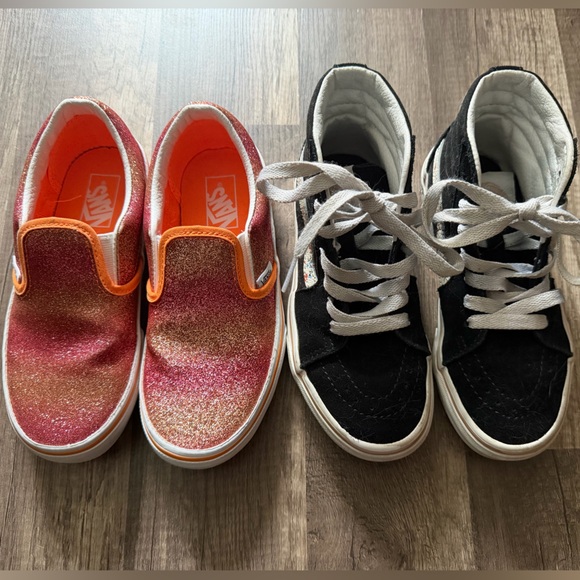 Vans Other - Vans Kids Glitter Slip-On Sneakers - Pink and Gold Bundle Size Girls 13-13.5